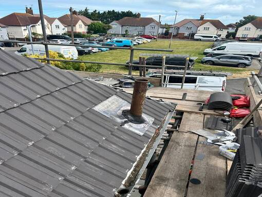 Stamford Roofing Services 18 This is a photo of a roof installation being carried out in Stamford. Installation carried out by Stamford Roofing Services